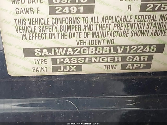 2011 JAGUAR XJ SAJWA2GB8BLV12246 Photo 8