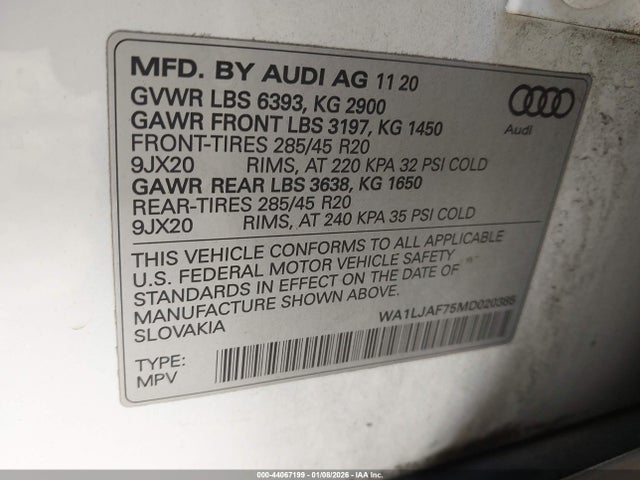 2021 AUDI Q7 WA1LJAF75MD020385 Photo 8