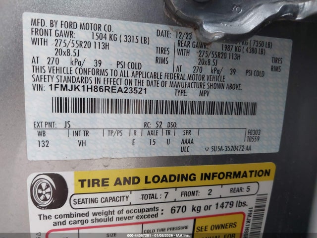 Ford Expedition Xlt Max 2024 1FMJK1H86REA23521 Image 9