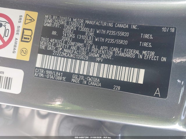 2T2ZZMCA3KC120629 Lexus RX 350
