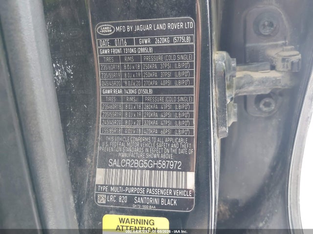 2016 LAND ROVER DISCOVERY SPORT SALCR2BG5GH587972 Photo 8