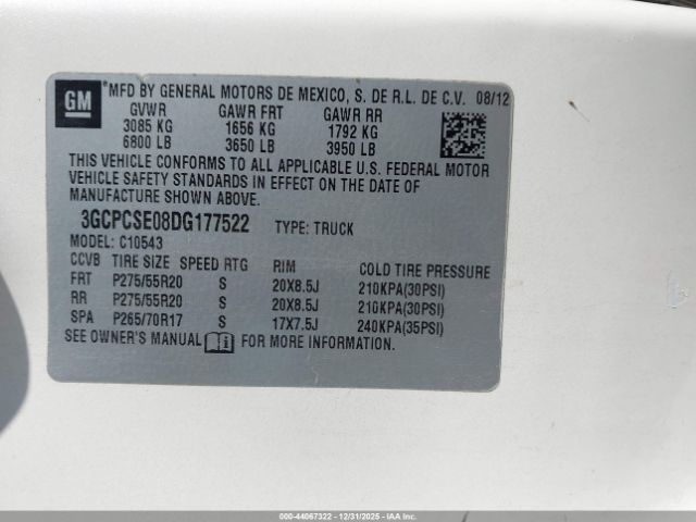 2013 CHEVROLET SILVERADO 1500 3GCPCSE08DG177522 Photo 8
