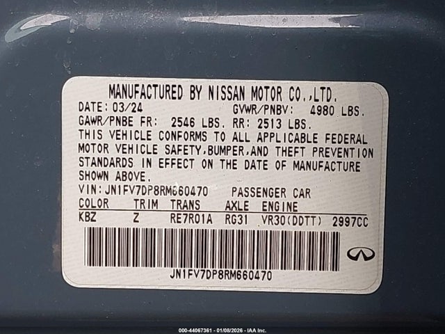 2024 INFINITI Q50 JN1FV7DP8RM660470 Photo 8