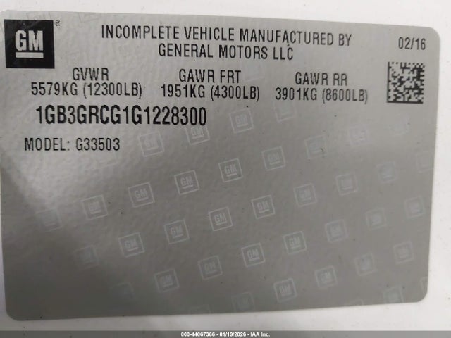 1GB3GRCG1G1228300 Chevrolet Express Cutaway 3500