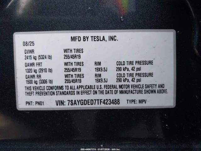 2026 TESLA MODEL Y 7SAYGDED7TF423488 Photo 8