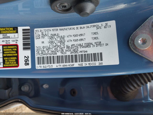 3TMCZ5AN2KM229208 Toyota Tacoma Trd Off Road/trd Sport