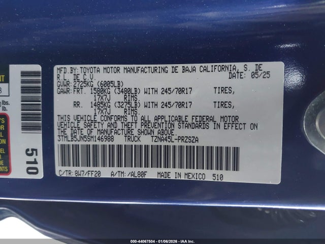 Toyota Tacoma Sr5 2025 3TMLB5JN5SM146988 Image 9
