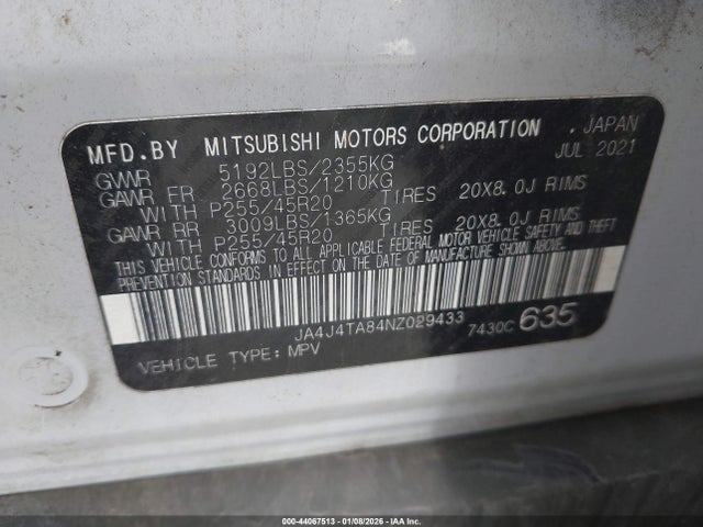 2022 MITSUBISHI OUTLANDER JA4J4TA84NZ029433 Photo 8