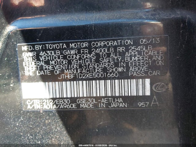 JTHBF1D2XE5001660 Lexus IS 250