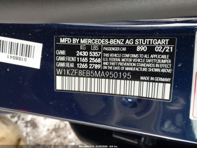 2021 MERCEDES-BENZ E 350 W1KZF8EB5MA950195 Photo 8