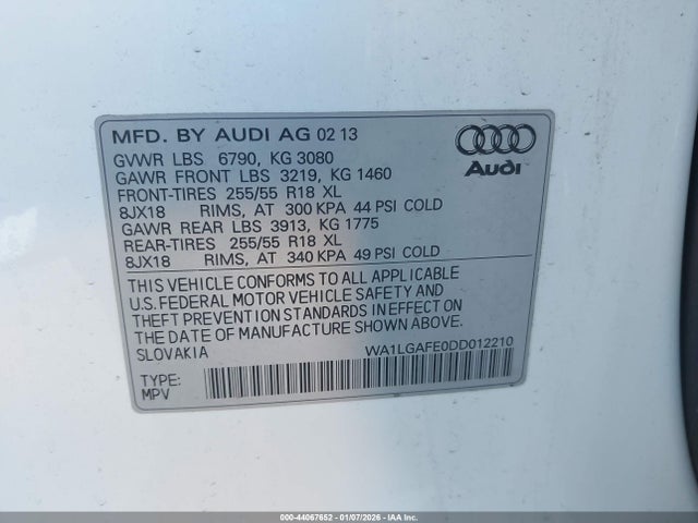 2013 AUDI Q7 WA1LGAFE0DD012210 Photo 8