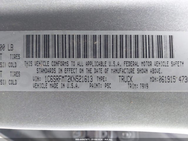 2019 RAM 1500 1C6SRFMT2KN521613 Photo 8