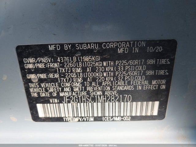 Subaru Crosstrek Sport 2021 JF2GTHSC1MH282170 Image 9