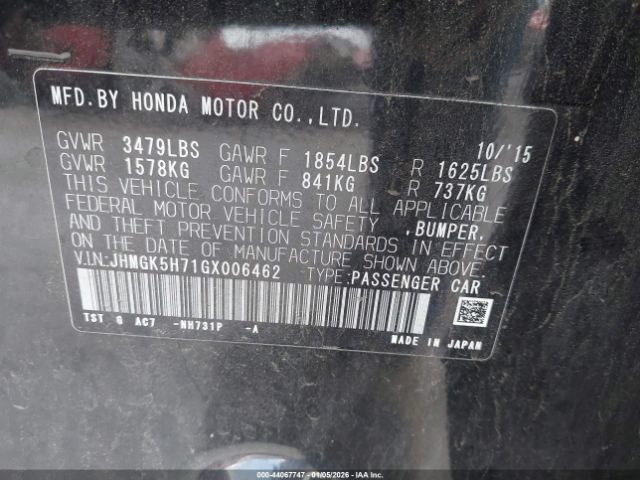 2016 HONDA FIT JHMGK5H71GX006462 Photo 8