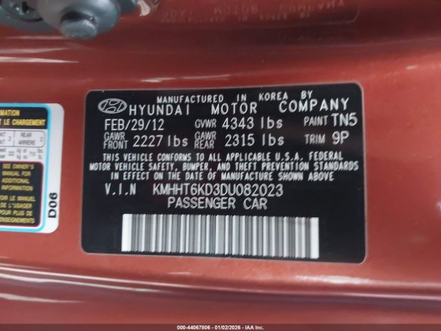 2013 HYUNDAI GENESIS KMHHT6KD3DU082023 Photo 8