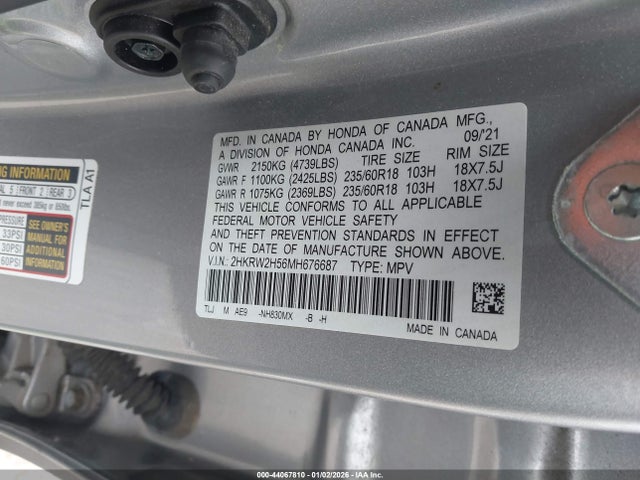 2021 HONDA CR-V 2HKRW2H56MH676687 Photo 8