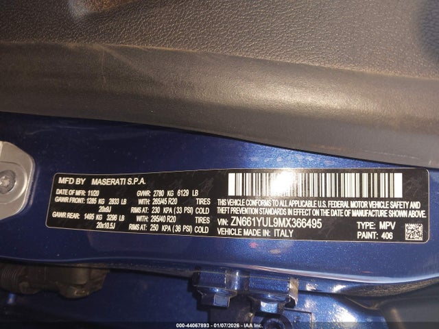 2021 MASERATI LEVANTE ZN661YUL9MX366495 Photo 8