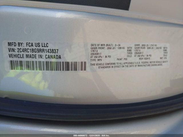 2024 CHRYSLER PACIFICA 2C4RC1BG9RR143837 Photo 8