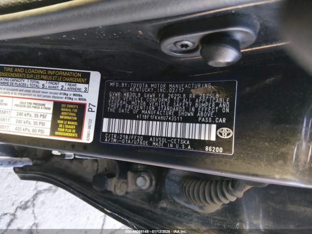 2017 TOYOTA CAMRY 4T1BF1FK4HU743511 Photo 8