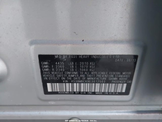 Subaru Legacy 2.5i Premium 2014 4S3BMBC69E3012503 Image 9