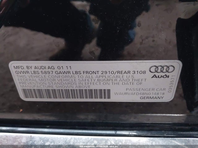 2011 AUDI A8 L WAURVAFD4BN014818 Photo 8