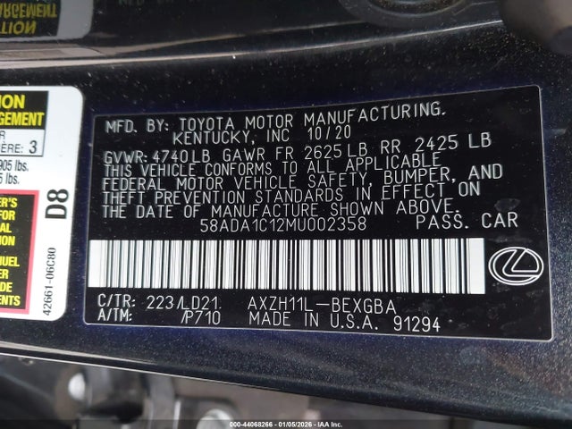 58ADA1C12MU002358 Lexus ES 300H