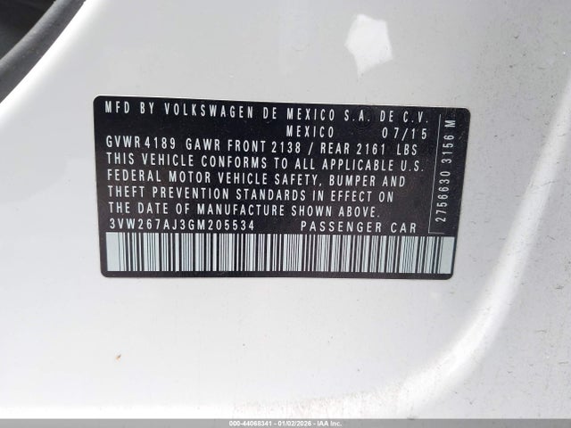 3VW267AJ3GM205534 Volkswagen Jetta 1.4t S