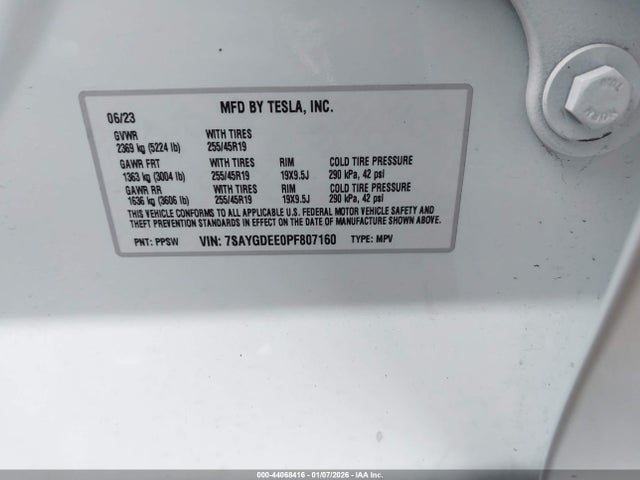 2023 TESLA MODEL Y 7SAYGDEE0PF807160 Photo 8