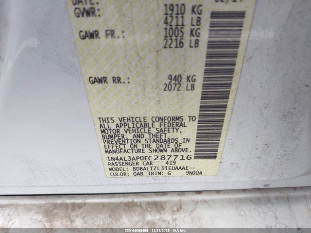 1N4AL3AP0EC287716 Nissan Altima