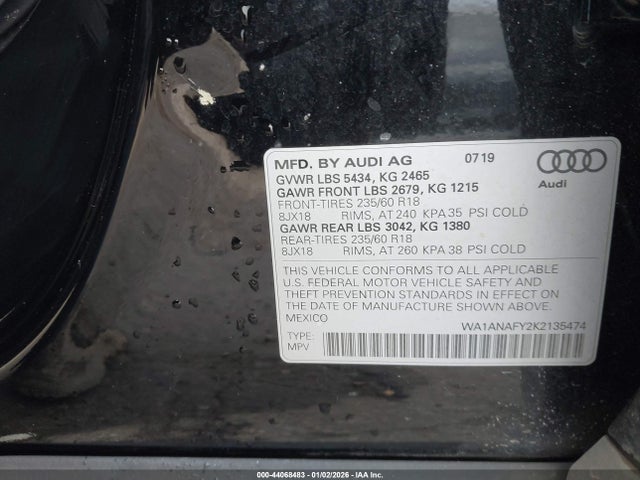 2019 AUDI Q5 WA1ANAFY2K2135474 Photo 8