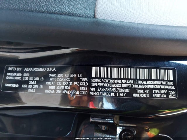 ZASPAKAN6L7C87882 Alfa Romeo Stelvio Awd
