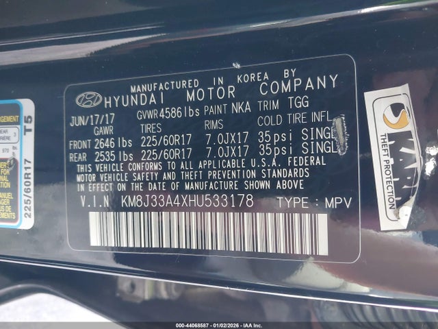 KM8J33A4XHU533178 Hyundai TUCSON SE