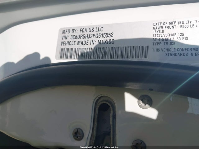 Продажа на аукционе авто 2023 Ram 2500 Tradesman, vin: 3C6UR5HJ2PG615552, номер лота: 44068633