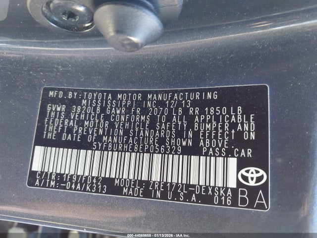 5YFBURHE8EP056329 Toyota Corolla S Plus