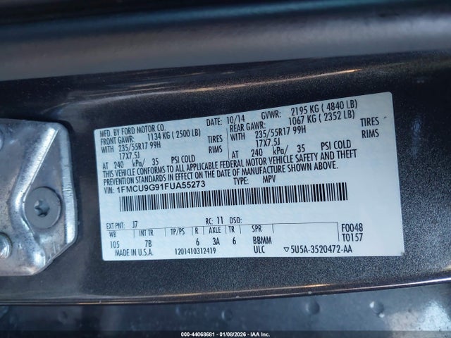 2015 FORD ESCAPE 1FMCU9G91FUA55273 Photo 8