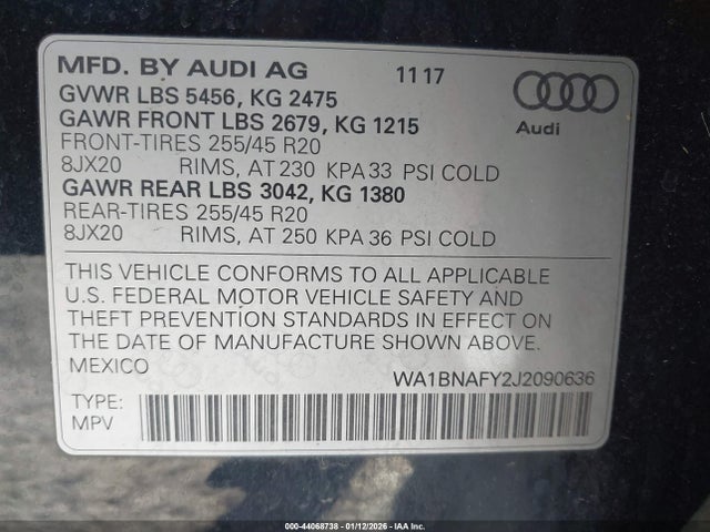 2018 AUDI Q5 WA1BNAFY2J2090636 Photo 8