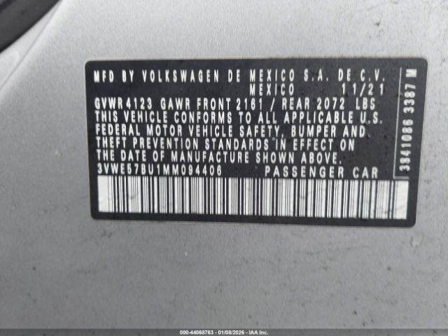 2021 VOLKSWAGEN JETTA 3VWE57BU1MM094406 Photo 8