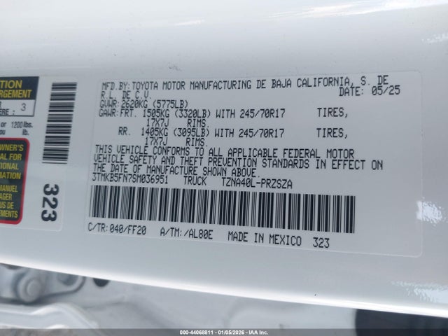 3TMKB5FN7SM036951 Toyota Tacoma Sr5