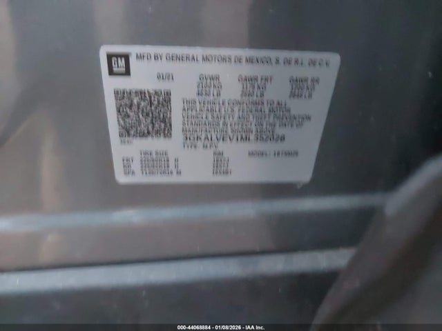 44068884 :رقم المزاد ، 3GKALVEV1ML352028 vin ، 2021 Gmc Terrain Awd Slt مزاد بيع