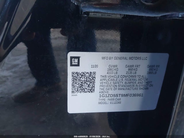 1G1ZD5ST9MF036961 Chevrolet Malibu Fwd Lt