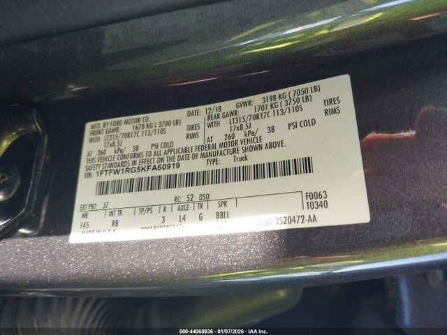 Ford F-150 Raptor 2019 1FTFW1RG5KFA60919 Image 9