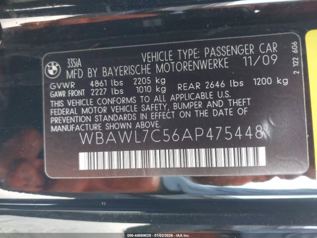 2010 BMW 335I WBAWL7C56AP475448 Photo 8