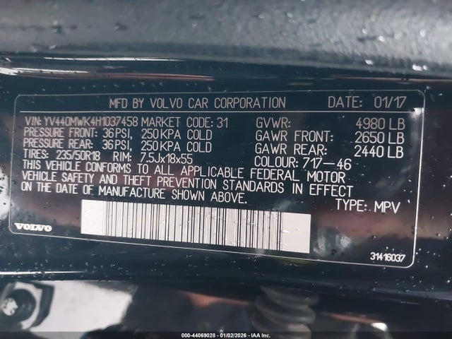2017 VOLVO V60 CROSS COUNTRY YV440MWK4H1037458 Photo 8