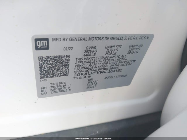 Aukcja sprzedaży 2022 Gmc Terrain Fwd Slt, vin: 3GKALPEV9NL164161, numer aukcji: 44069069