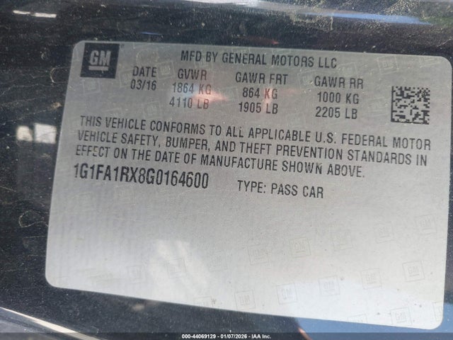 2016 CHEVROLET CAMARO 1G1FA1RX8G0164600 Photo 8