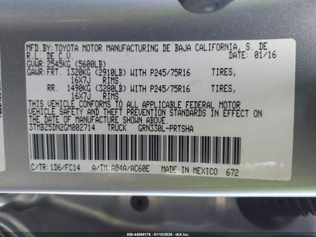 Toyota Tacoma Sr5 2016 3TMBZ5DN2GM002714 Image 9