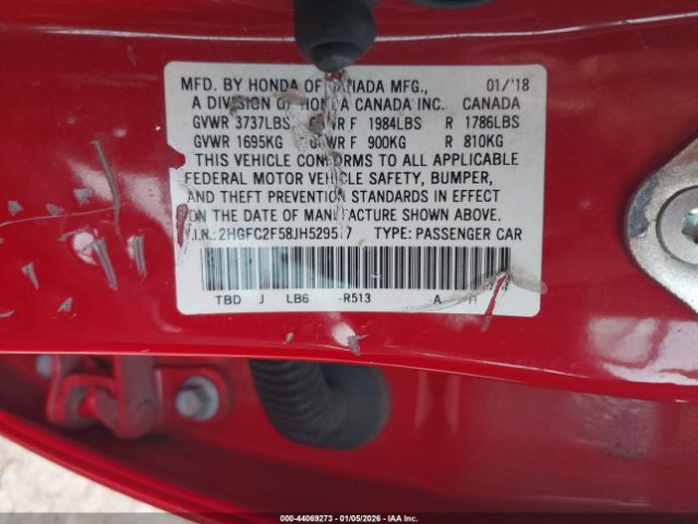 2018 HONDA CIVIC 2HGFC2F58JH529517 Photo 8