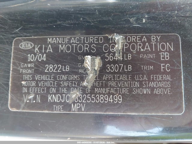 2005 KIA SORENTO KNDJC733255389499 Photo 8