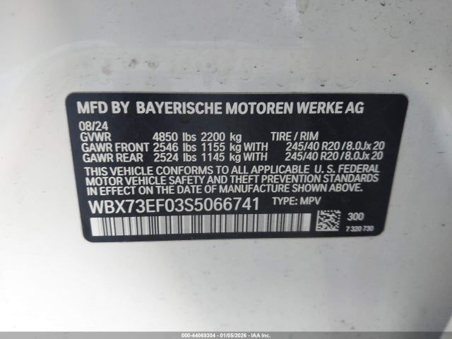 Продаж на аукціоні авто 2025 Bmw X1 Xdrive28i, vin: WBX73EF03S5066741, номер лоту: 44069304
