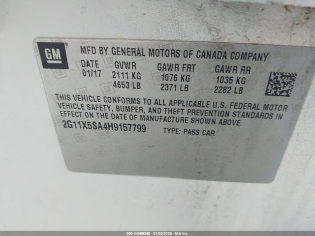 Chevrolet Impala 1fl 2017 2G11X5SA4H9157799 Image 9